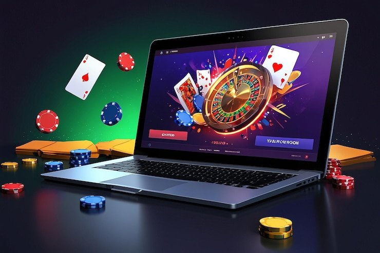 Baccarat table with shoe and dealing cards